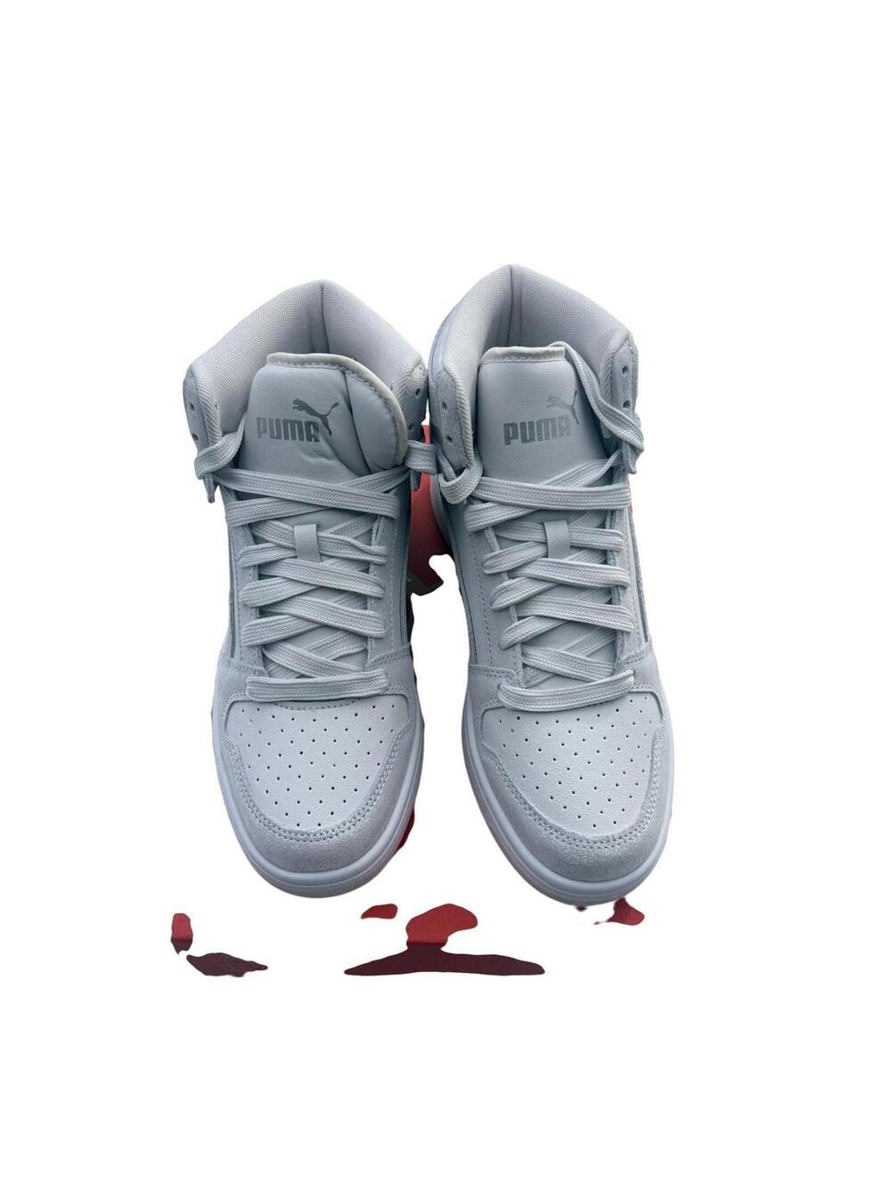 Puma High-Top Sneakers in Light Gray